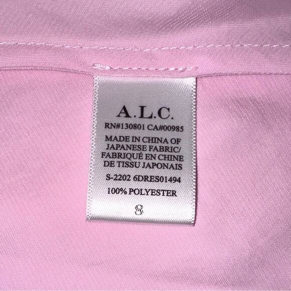 NWT ALC Sienna Strappy Cut Out Back Pink Halter Satin Slip Dress in Tube Rose 8 - Picture 6 of 9